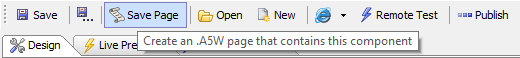 The Component Builder toolbar